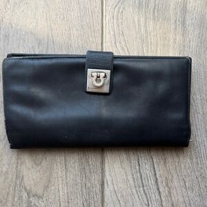 Vintage Salvatore Ferragamo Black Leather Wallet